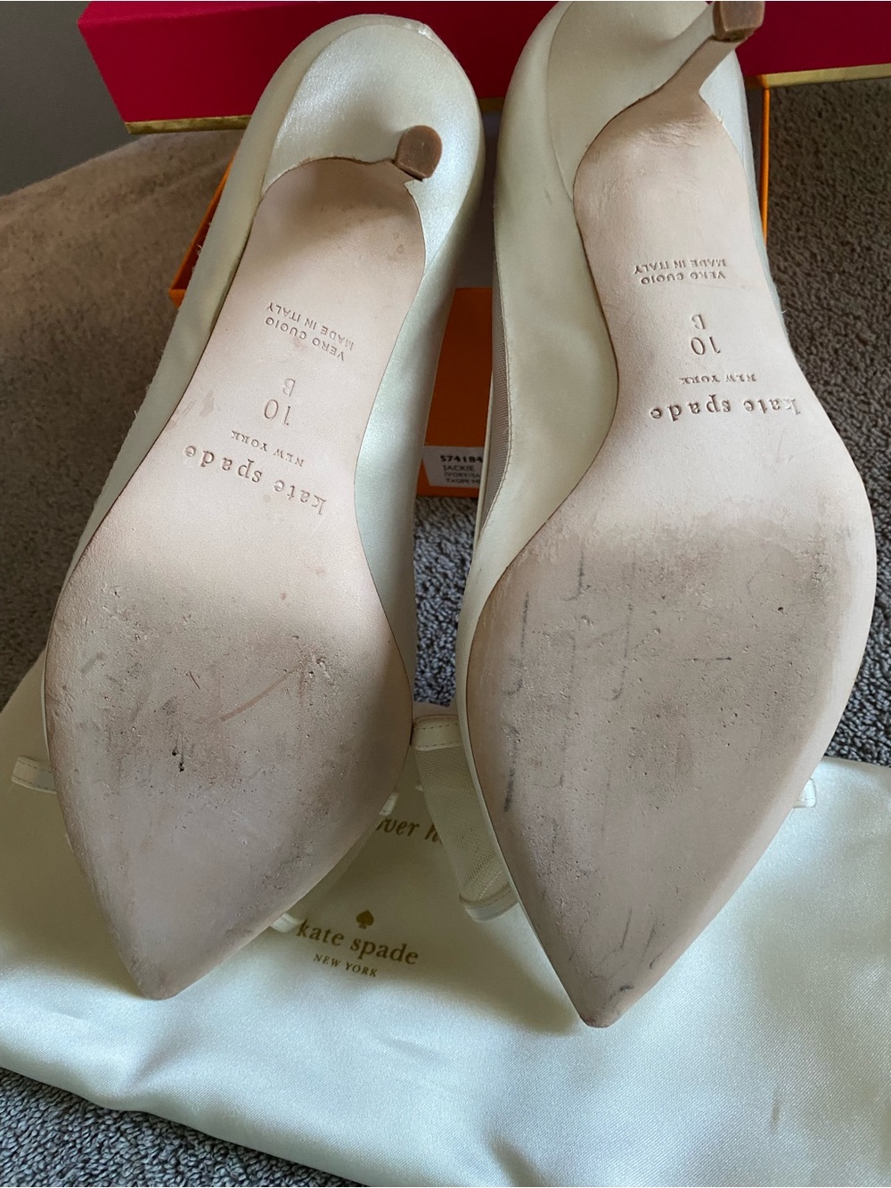 Kate Spade Jackie Ivory Satin 10M - Picture 7 of 9